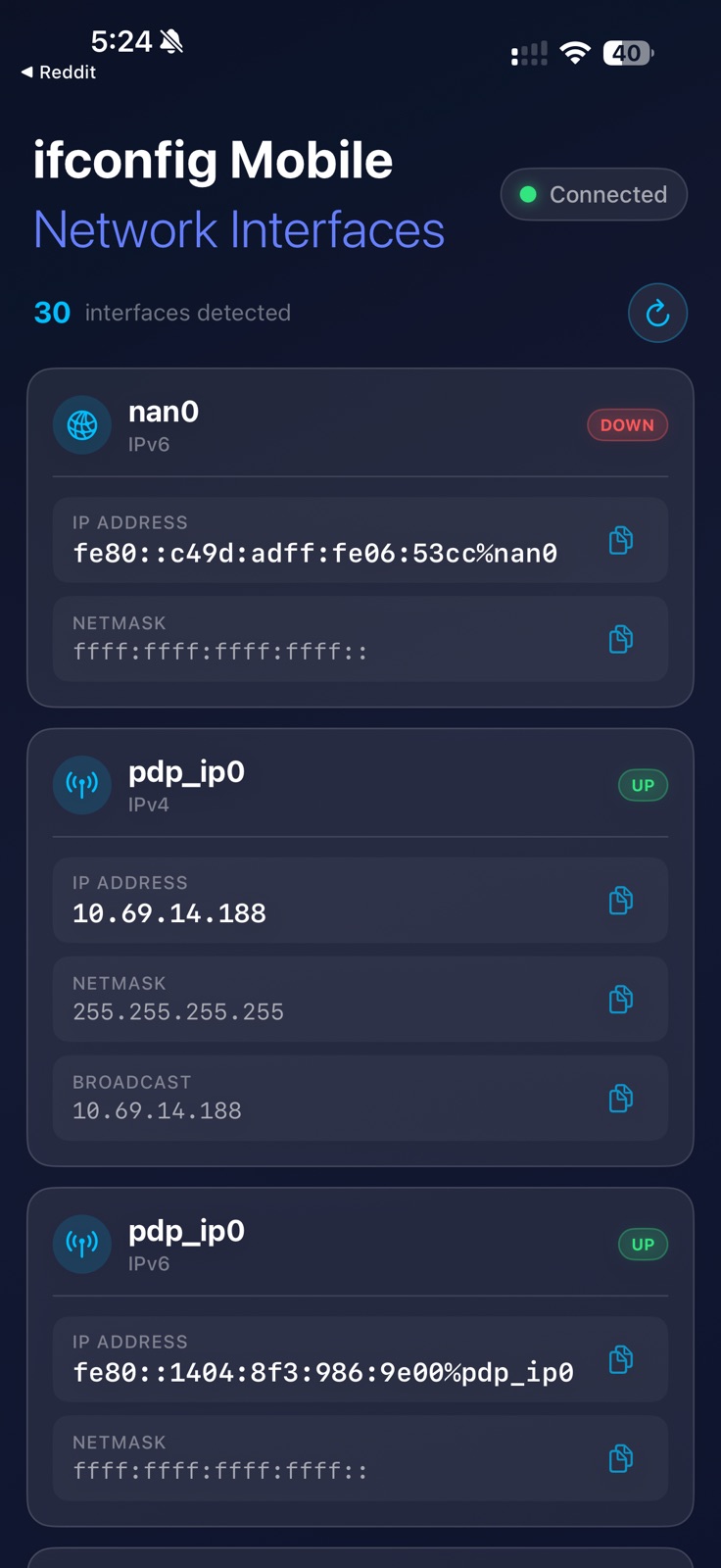 ifconfig Mobile: Network Info iphone screenshot 4