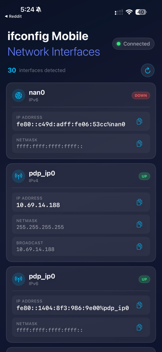 ifconfig Mobile: Network Info Screenshot 4 of 5