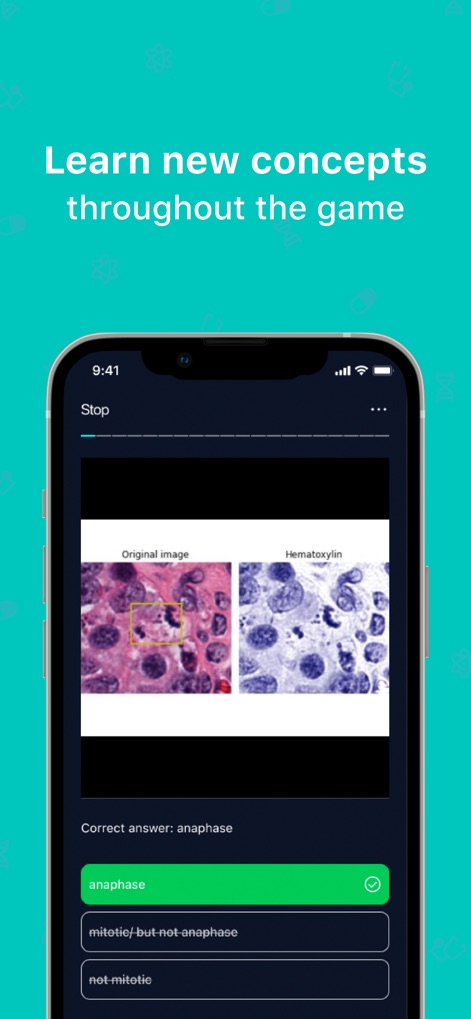 DiagnosUs - This tool offers interactive learning through side-by-side image comparisons, such as original and Hematoxylin views, coupled with engaging multiple-choice questions to reinforce understanding.