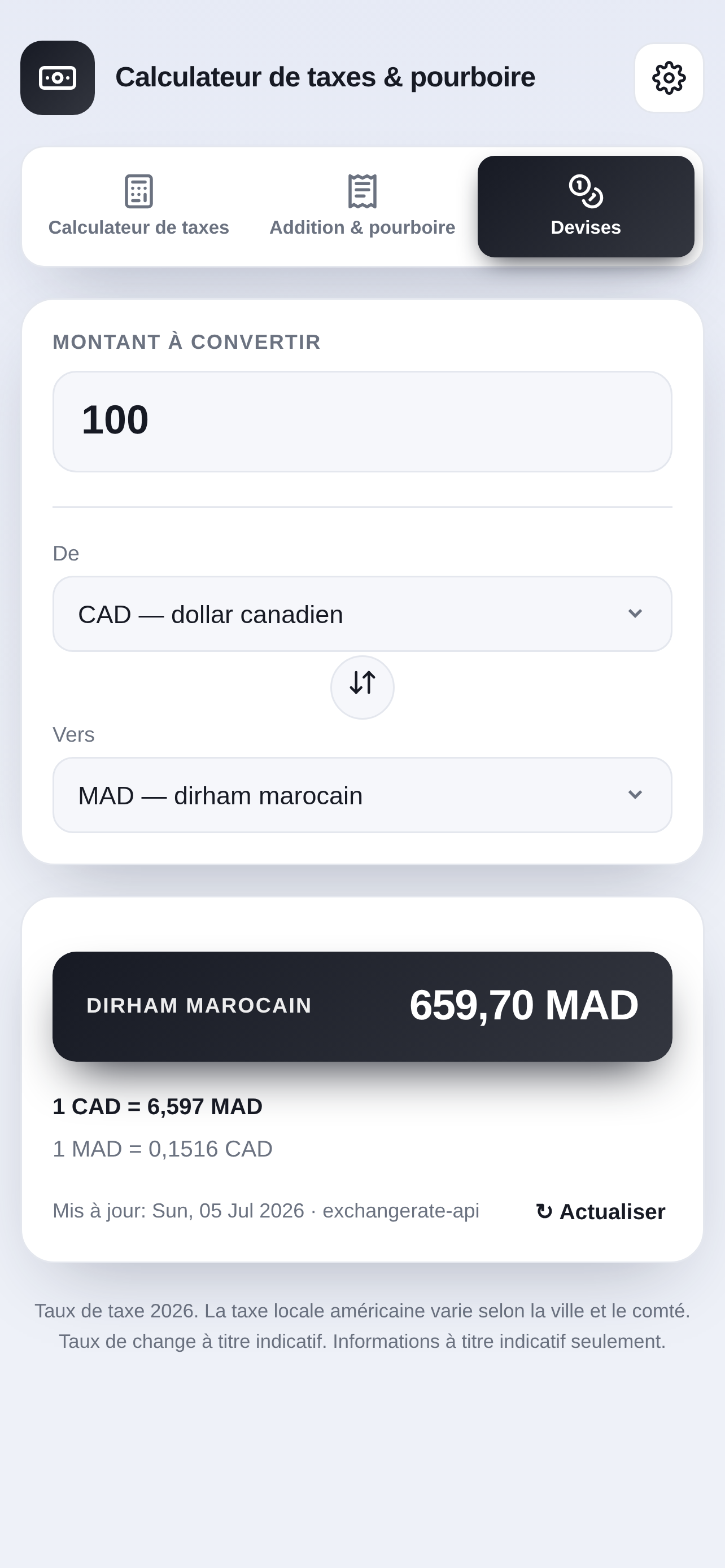 Calculateur de taxes screenshot 3