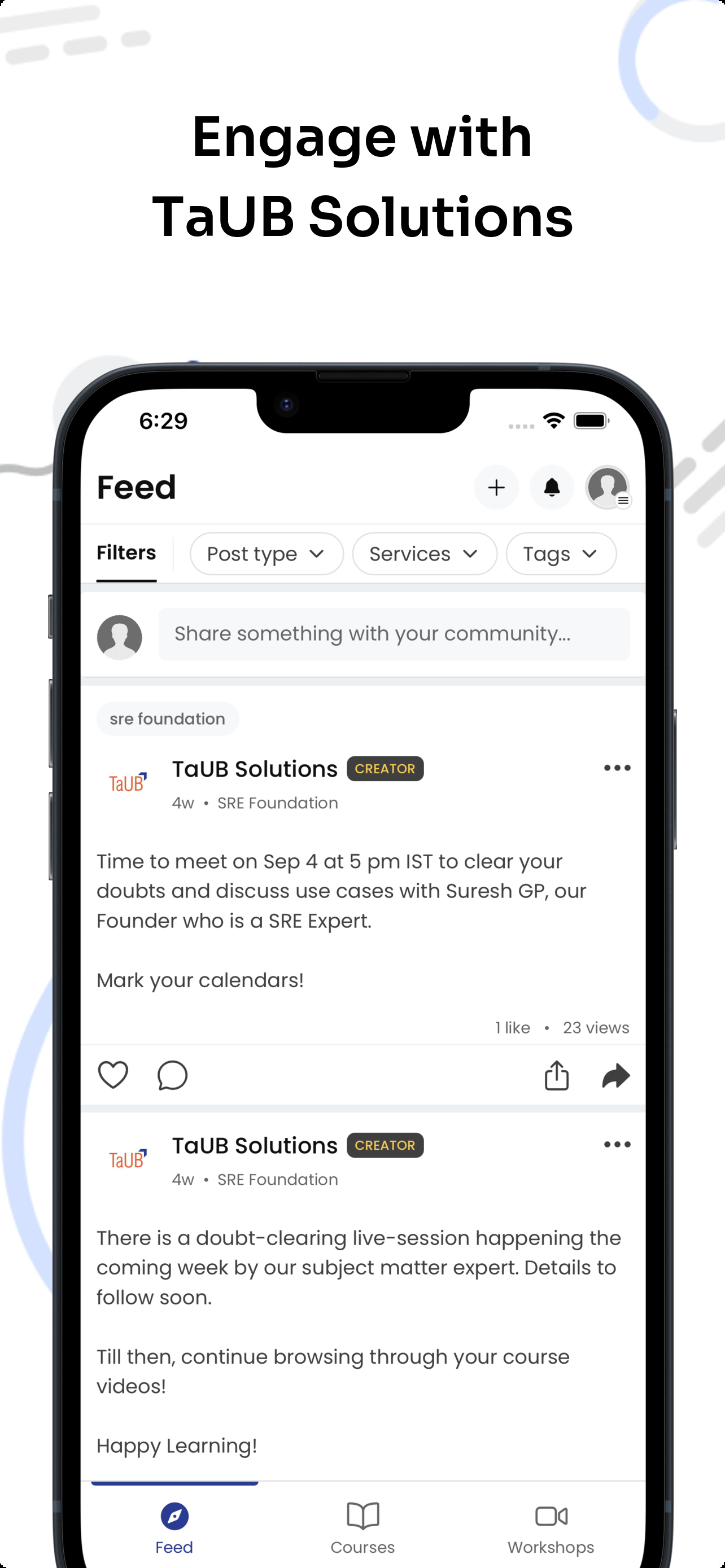 TaUB Learning Hub screenshot 2