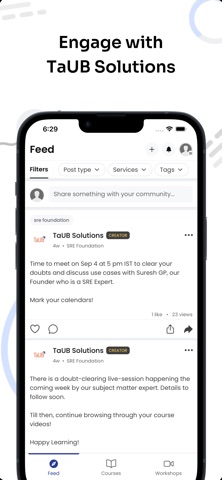 TaUB Learning Hub screenshot