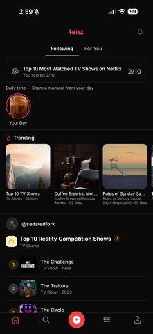 Tenz — Top 10 Lists screenshot