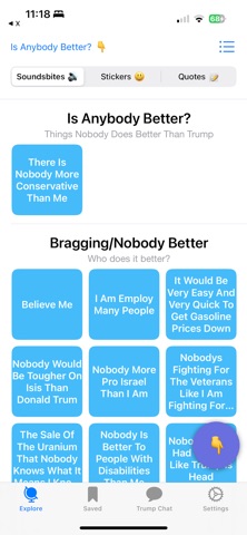 Trump Social Chat Soundboard iPhone screenshot