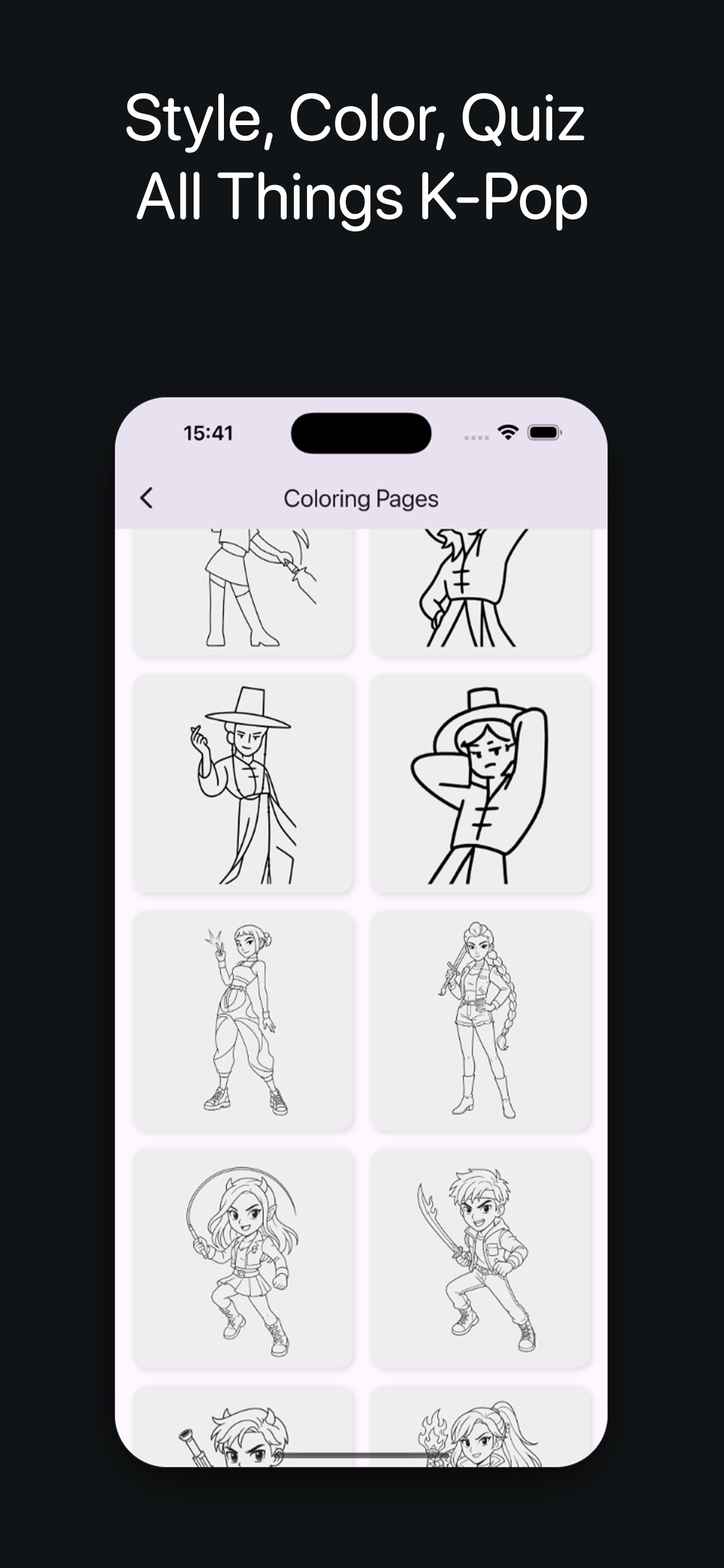 Kpop Quiz & Coloring Game
