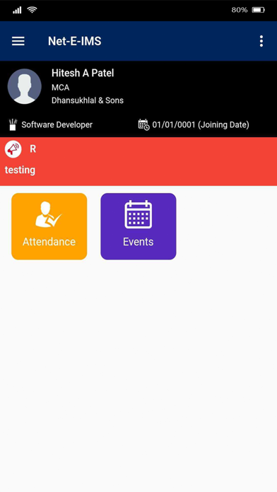 Net E IMS Faculty Screenshot