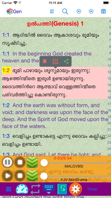 Malayalam English Audio Bible Screenshot