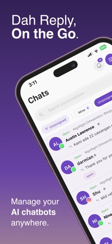 Dah Reply Mobile App screenshot
