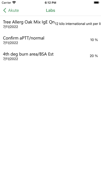 Akute Patient Portal Screenshot