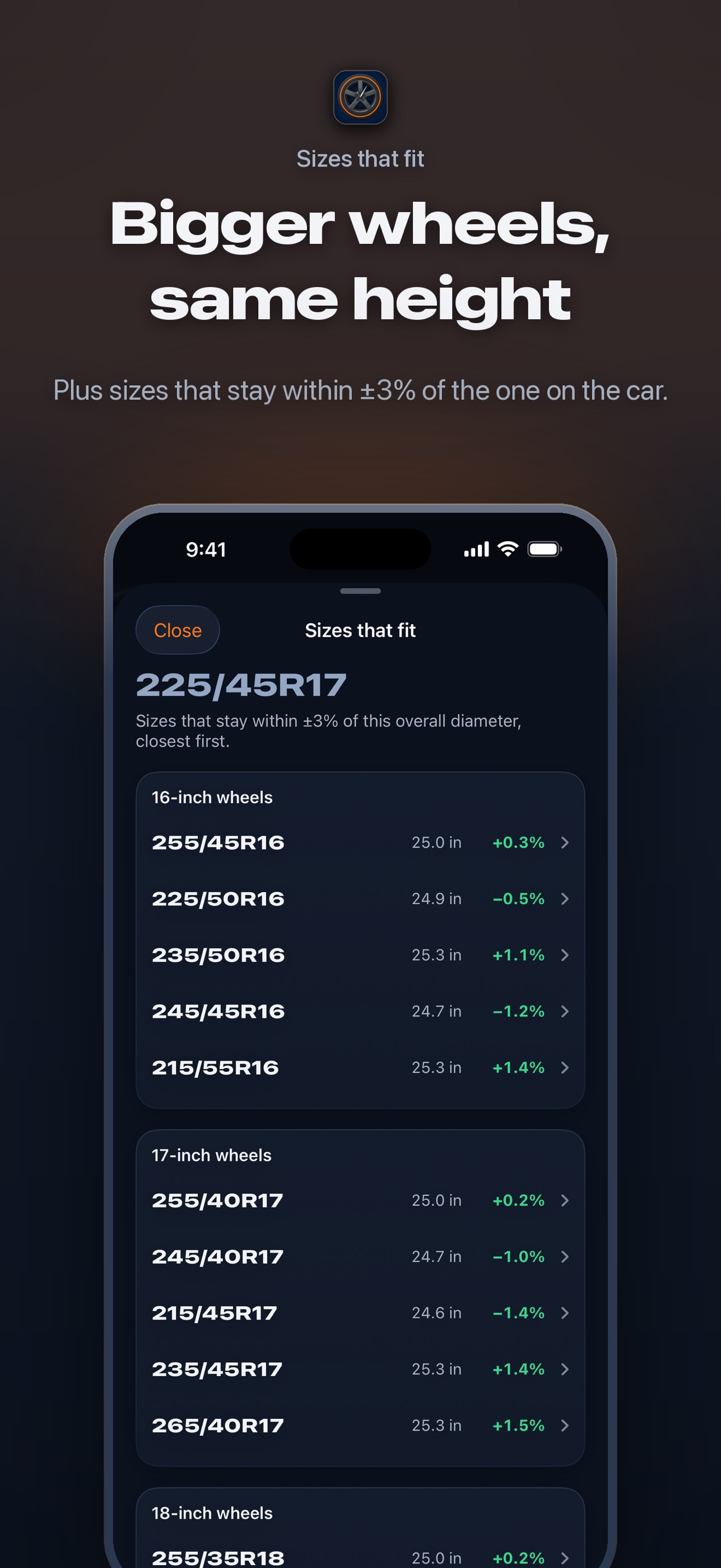 Screenshot 4 of Tyre Size & Fitment Upsize
