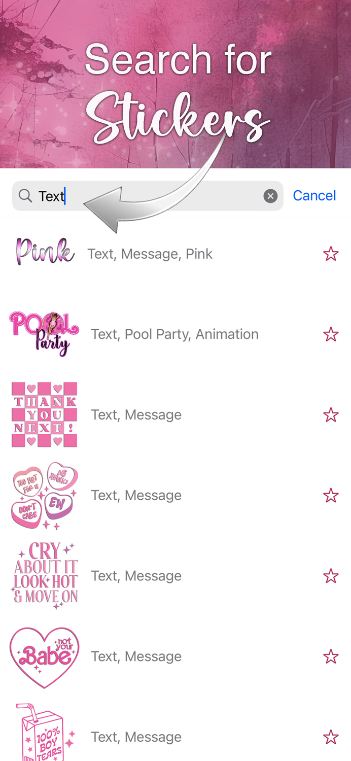 I Love Pink Stickers