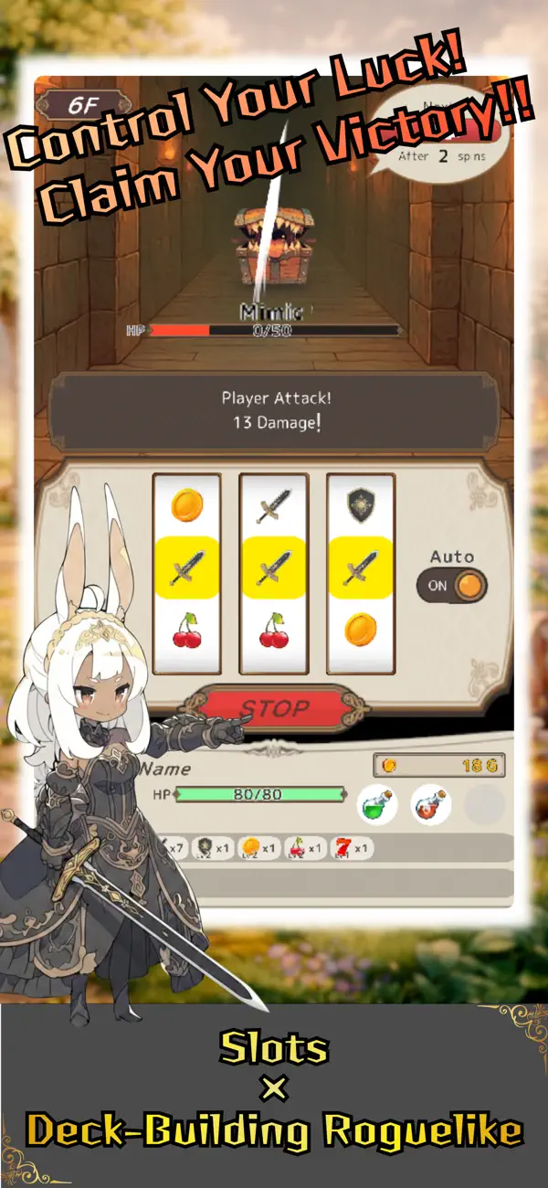 Slot & Brave: Roguelike RPG iOS Mod IPA screenshot 2 - iOS game interface