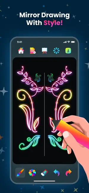 Doodle Magic: Glow Art Drawing iPhone screenshot 4