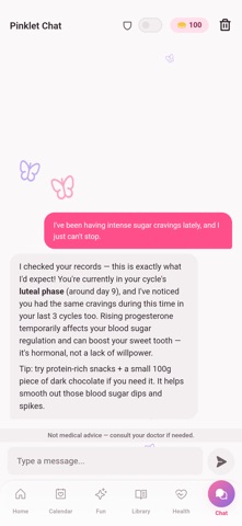 Pinklet Period & Cycle Tracker Screenshot 5 of 9