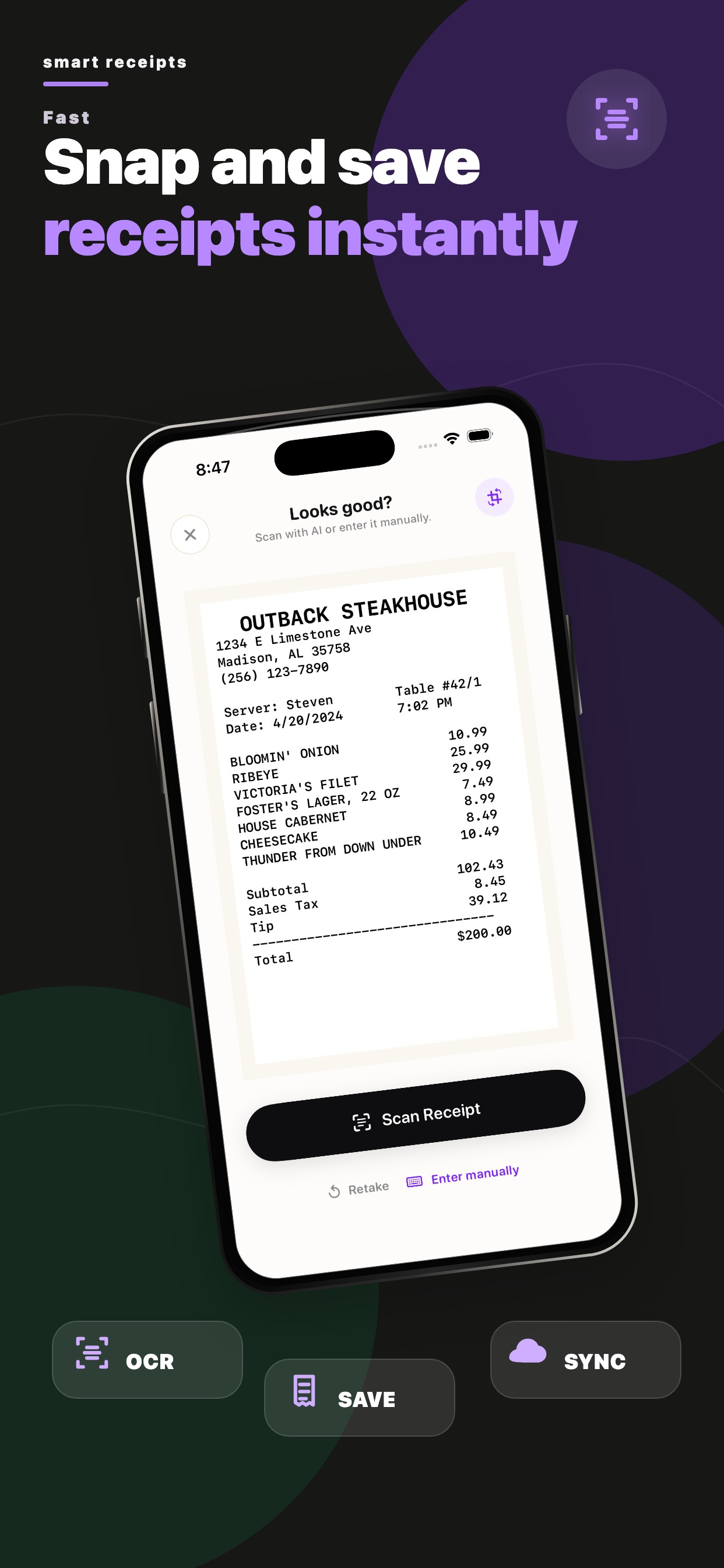 Smart Receipts: Scan & Track screenshot 1