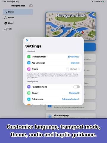 Navigate Back iPad screenshot