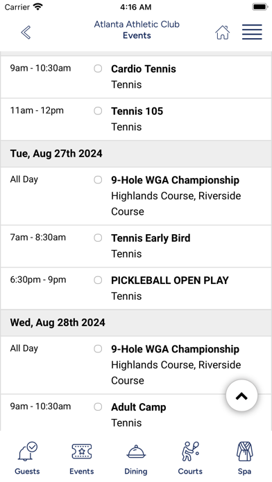 Atlanta Athletic Club Screenshot