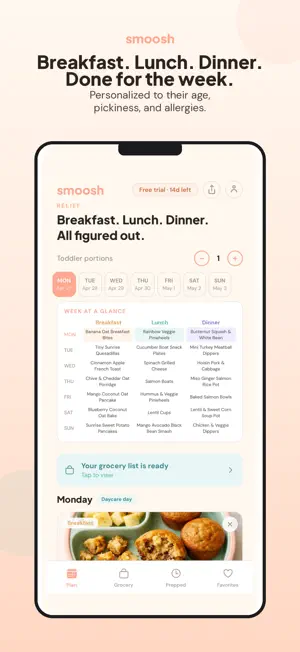 Smoosh: Toddler Meal Planner screenshot 1