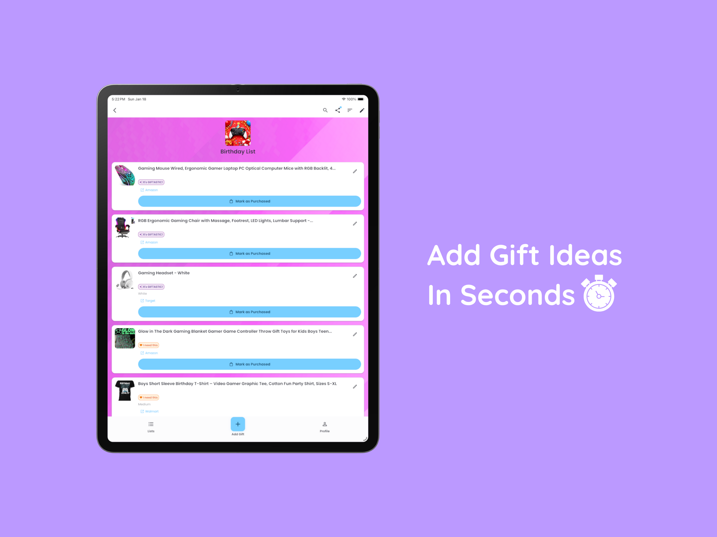 Giftastic - Gift Lists screenshot 9