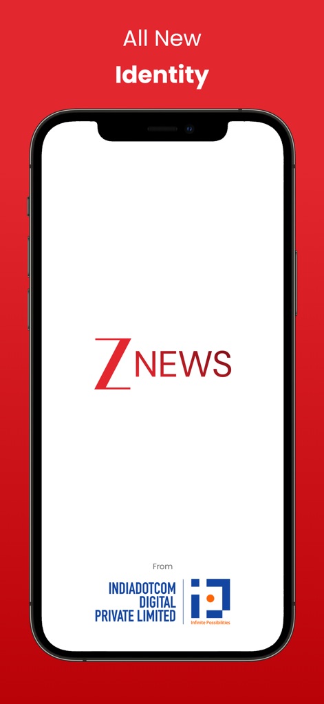 Zee News Live - Dieser Screenshot präsentiert das aktualisierte Design der App mit dem prominenten „Z NEWS“-Logo und dem Hinweis auf den Entwickler „Indiadotcom Digital Private Limited“.