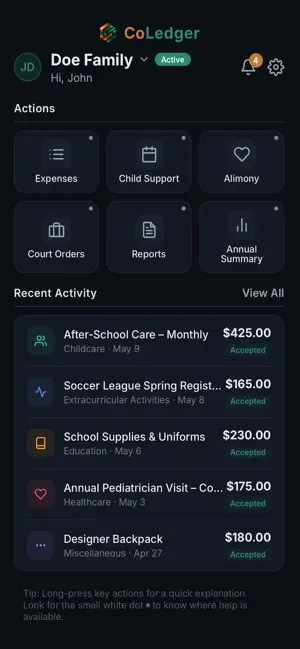 CoLedger: Co-Parent Finances screenshot 2