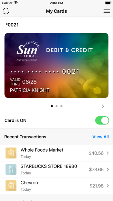 Sun CardSafe Screenshot