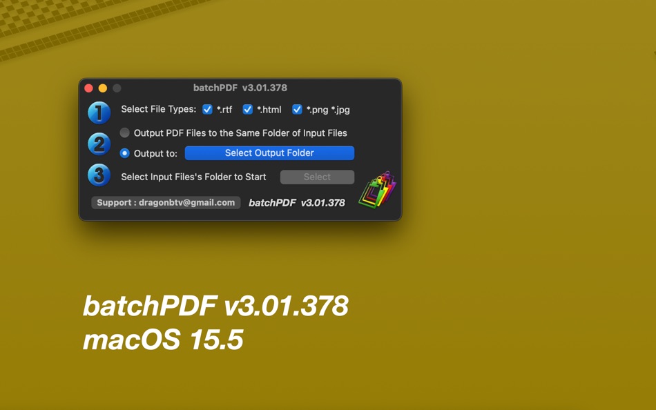 #1. batchPDF (macOS) 由: Jiulong Zhao