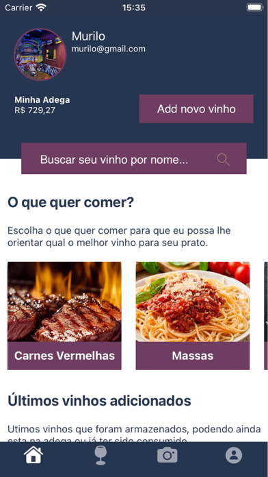 Wine Cellar App: Adega virtual Screenshot