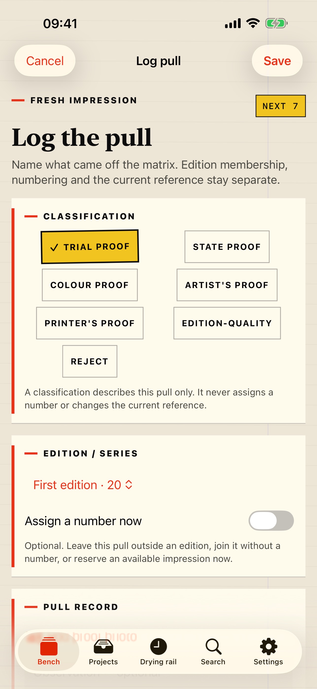 Screenshot 2 of PullProof: Printmaking Log