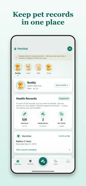 PetVital - Vaccine Log screenshot 1