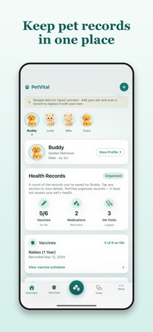 PetVital - Vaccine Log iPhone screenshot