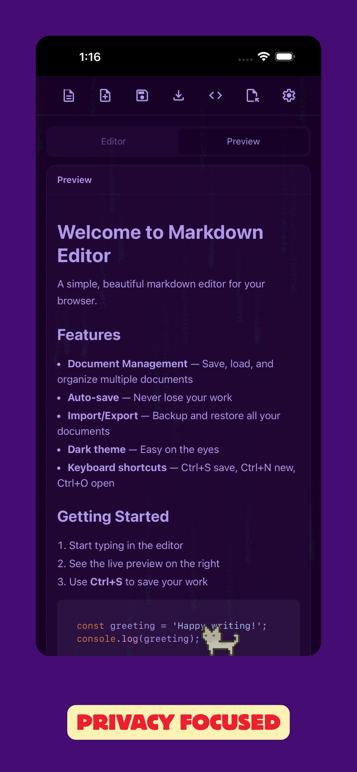 Markdown Editor for Safari screenshot 3