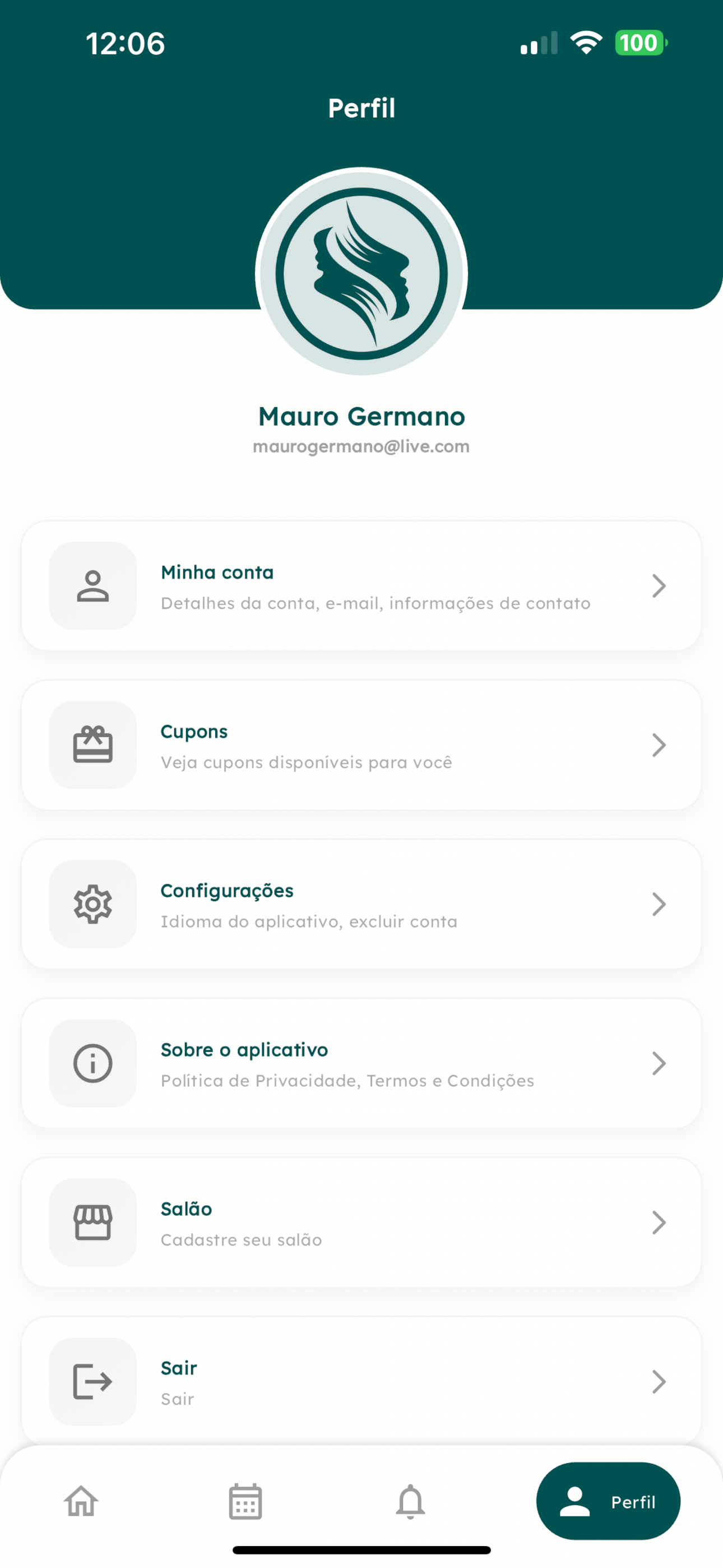Salony: Aplicativo de Salão