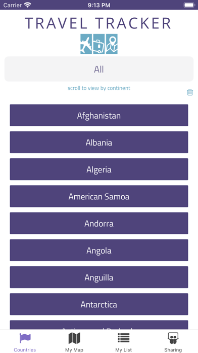 Travel Tracker - Where Next? Screenshot