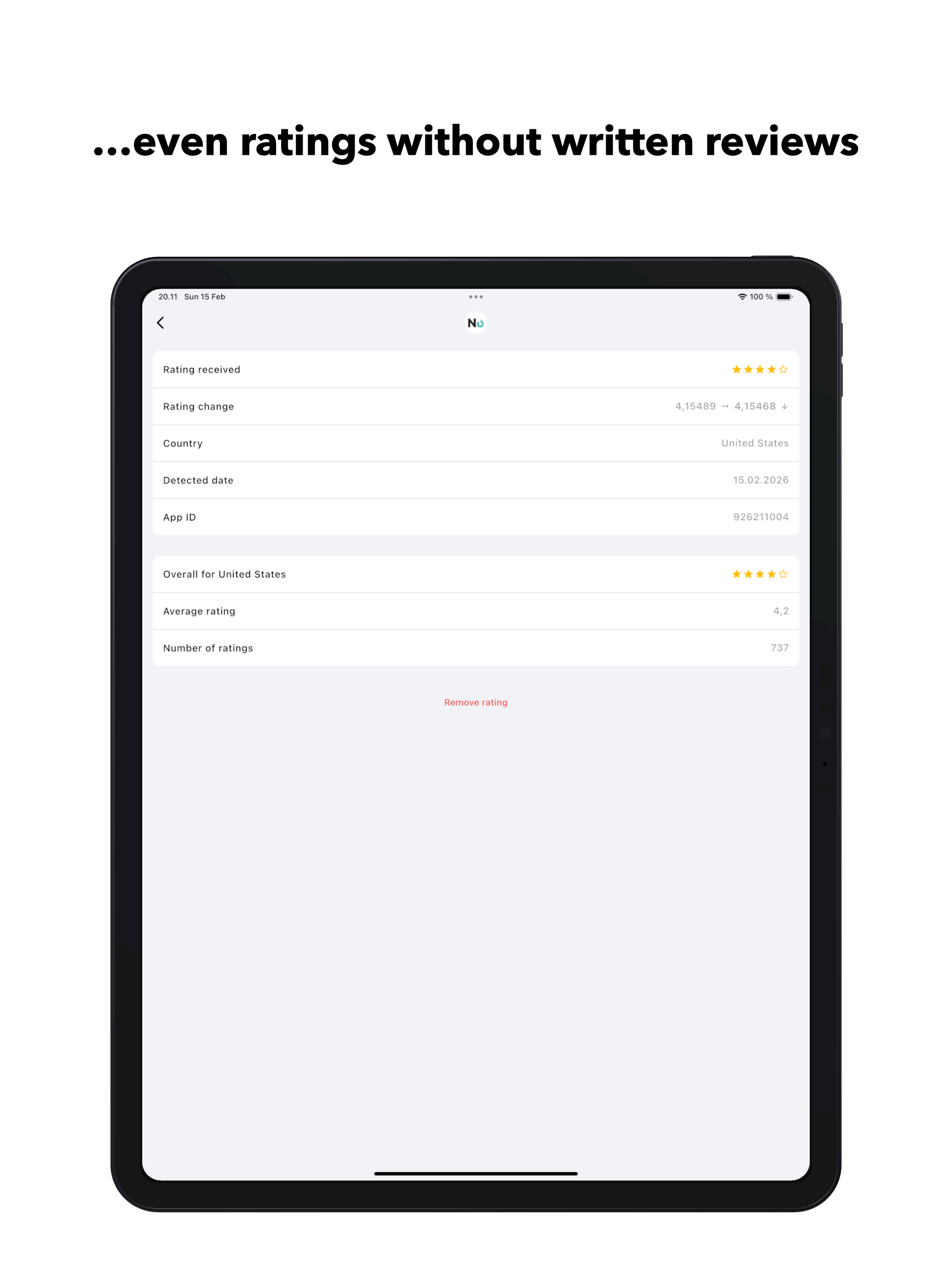 Clearli - Monitor app ratings screenshot 7