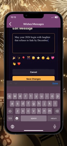 Happy new year 2026 greetings iPhone screenshot