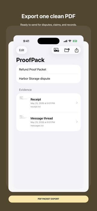 ProofPack: Evidence PDF Screenshot 3 of 3