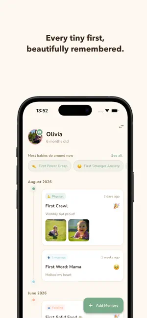 Tiny Firsts: Baby Milestones screenshot 1