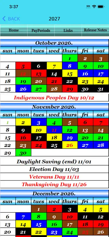 2027 USPS ColorCal NALC screenshot 1 of 2