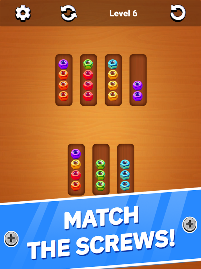 Color Nuts Jam - Bolts Sort 3D