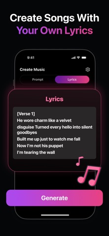 AI Song Music Generator app screenshot