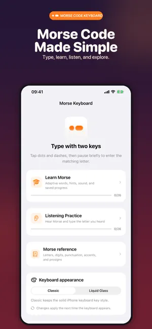 Morse Code: Keyboard & Trainer screenshot 1