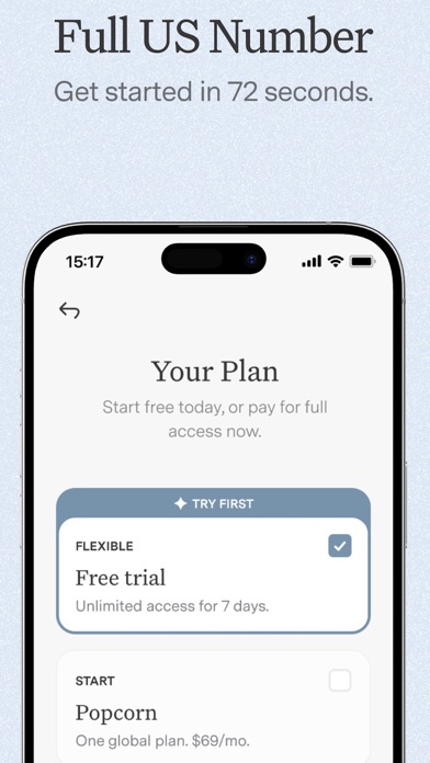 Popcorn: Global Phone Plan Screenshot