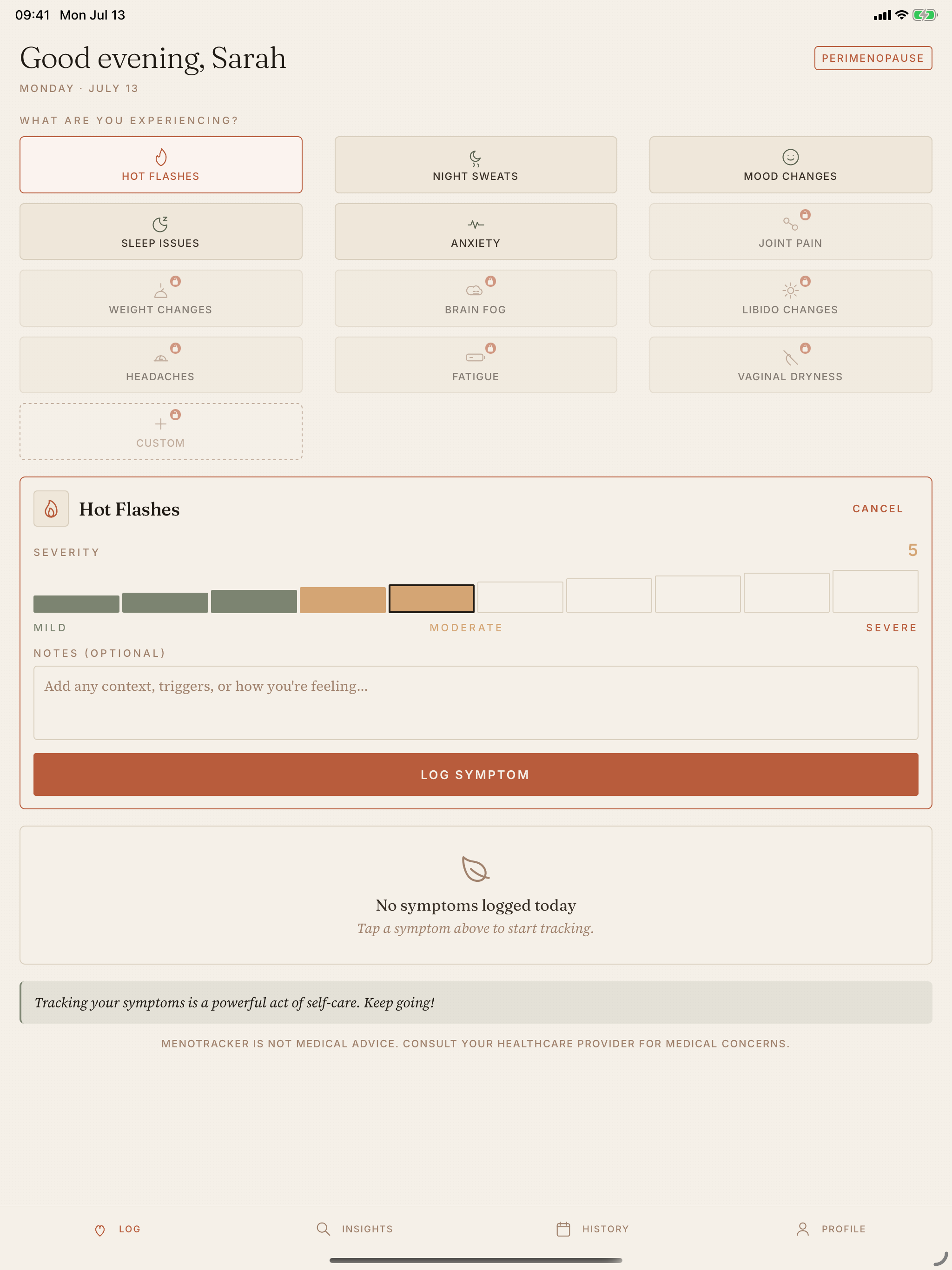 MenoTracker: Menopause Log screenshot 9