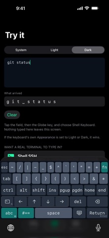 Shell Keyboard app screenshot