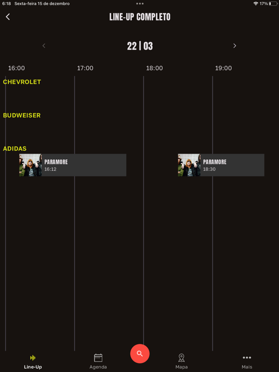 Lollapalooza Brasil iPad screenshot 4 - Entertainment app