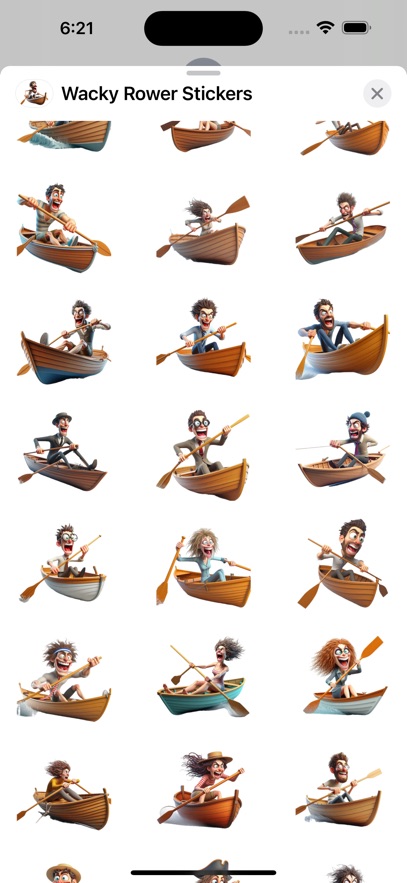 Wacky Rower Stickers