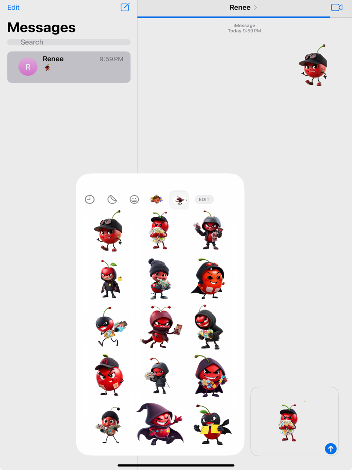 Sneaky Cherry Stickers