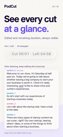 PodCut: Edit Audio by Text Screenshot 5 of 5