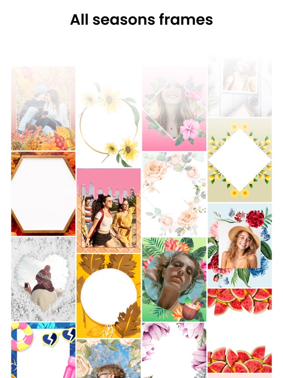 Summer photo frames templates iPad screenshot 1 - Graphics & Design app